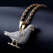 Elvis Presley Dove Pigeon Rock Concert TCB Gold Plated Chain Necklace Pendant - £29.89 GBP