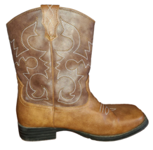 Wonder Nation Unisex Boy Girl Kids Cowboy Western Boots Sz 6 Brown Pull On - £17.98 GBP