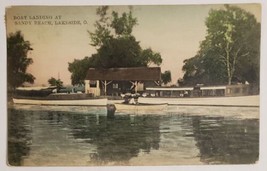 Boat Landing at Sandy Beach Lakeside,Ohio Boats Vintage Postcard 1912? - £14.41 GBP