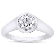 0.75CT Lab Created Moissanite Diamond Solitaire Engagement Ring Sterling Silver - £62.77 GBP