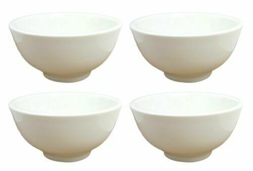 Superior Thick Wall White Dessert Cereal Soup Ceramic Rice Bowls 10oz Set of 4 - $20.99