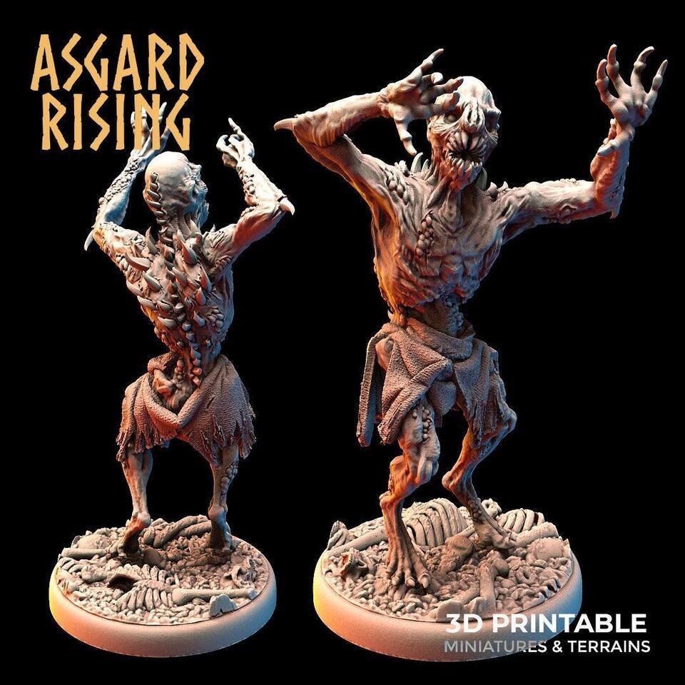 3D Printed Asgard Rising Ghouls Undead Set Round or Square Base 28mm - 32mm Item image 4