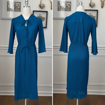 Vintage 70s Jo-A-Lynn Teal Mini Accordion Pleat Dress S - $30.24