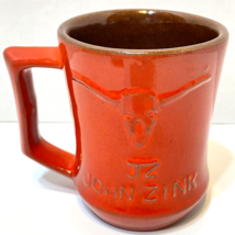 Rare Vintage Frankoma John Zink C5 Longhorns Red Coffee Tea Pottery Cup ... - $35.37