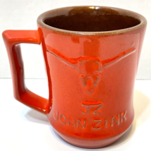 Rare Vintage Frankoma John Zink C5 Longhorns Red Coffee Tea Pottery Cup ... - £28.17 GBP