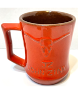 Rare Vintage Frankoma John Zink C5 Longhorns Red Coffee Tea Pottery Cup ... - £27.82 GBP