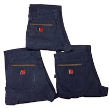 3 Pair Wrangler Riggs Workwear Pants Navy Blue Cargo Work Pants Size 32x... - $62.99