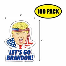 100pc -3&quot; X 4&quot; Trump Let&#39;s Go Brandon Sticker Decal Humor Funny Biden VG0014 - £51.28 GBP