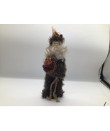 Rustic Woodland Santa Claus Figure – Faux Fur Beard 15” Tall Country Chr... - $363.45 MXN
