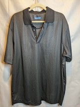 PGA Tour XXL Golf Polo Shirt Short Sleeve Black Grey Diamond Pattern - £14.23 GBP