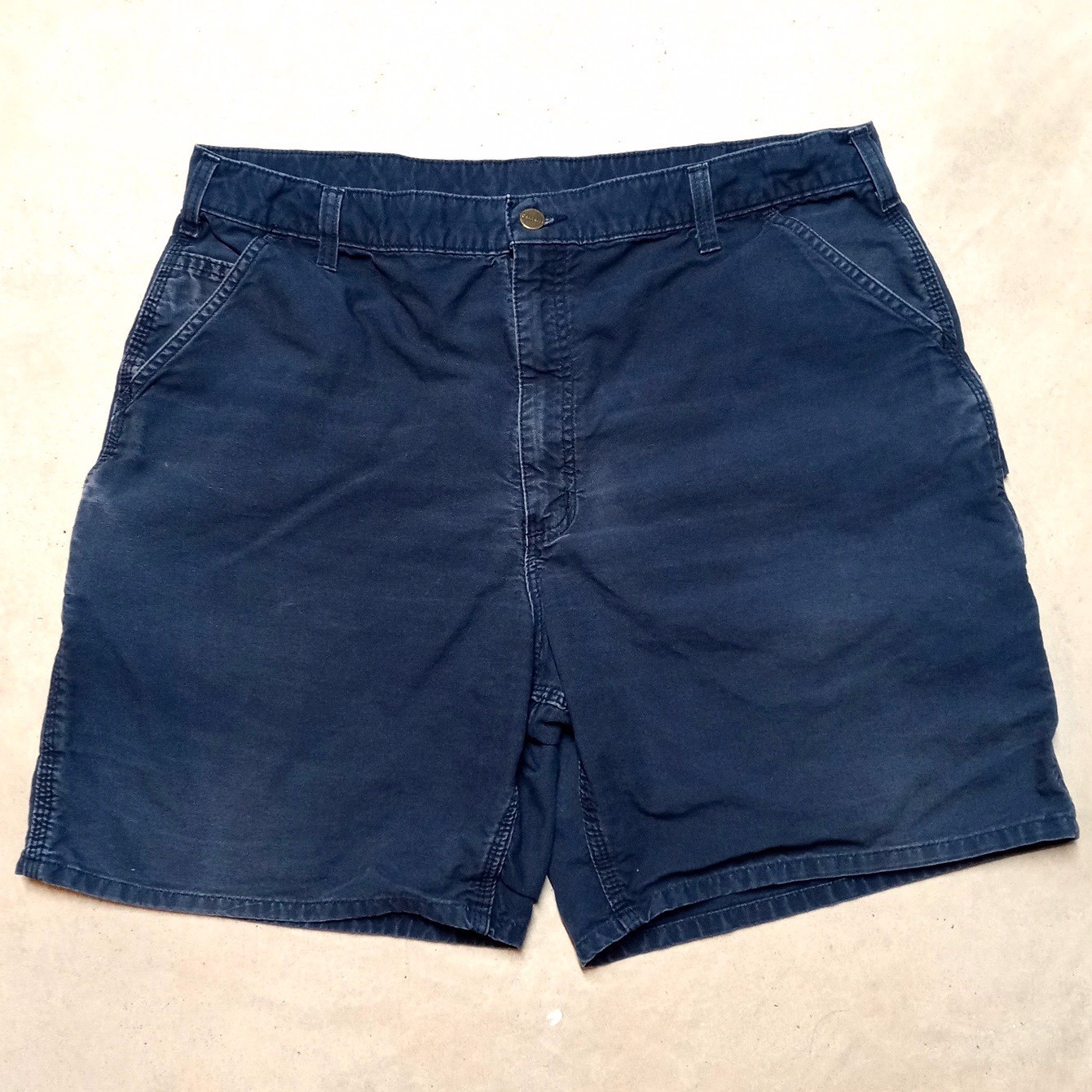 *READ* Carhartt Navy Original Fit Carpenter Canvas Cargo Shorts - Fits W... - $27.95