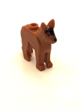 Lego Minifig Pet POLICE DOG Dark Orange Brown German Shepherd Animal C0448 - £3.59 GBP