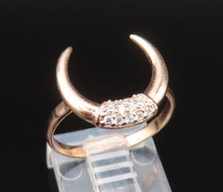 925 Sterling Silver - Vintage Rose Plated Topaz Horn Ring Sz 7.5 - RG25507 - £20.04 GBP