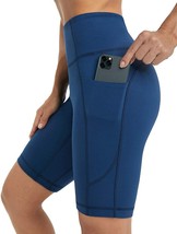 Legging-Shorts High Waisted Workout-Shorts Yoga Pants - Ultar Soft  (Blu... - £12.94 GBP