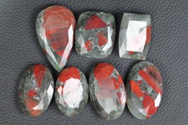 Natural, 7 piece of Bloodstone cut cabochon, 9x20x29--6x24x40 mm app, natural ge - £31.56 GBP