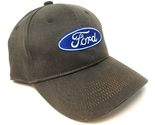 Ford Oval Script Logo Weathered Brown Faux Suede Curved Bill Adjustable Hat - $25.43