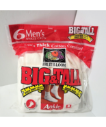 Vtg 6 Pr Sealed FTL Socks Sz 13 - 15 Fruit of the Loom Mens Big Tall Ank... - €46,23 EUR