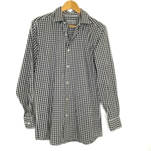 Haggar H26 Dress Shirt Mens 15.5/34 Slim Fit L/S Button Front Black Whit... - £17.92 GBP