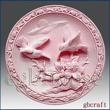 2D Silicone Soap Mold – Birds in Scarlet Pimpernel garden - £26.67 GBP