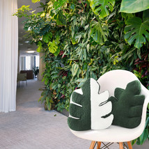 HSeeds Monstera Throw Pillow 15&quot; X 14 Realistic Fun Quirky Decorative Pl... - $10.58