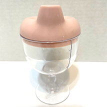 Baby Goblet Sippy Cup Juice Water Pink Plastic Leak Proof Spill Proof 5.75&quot; - £6.94 GBP