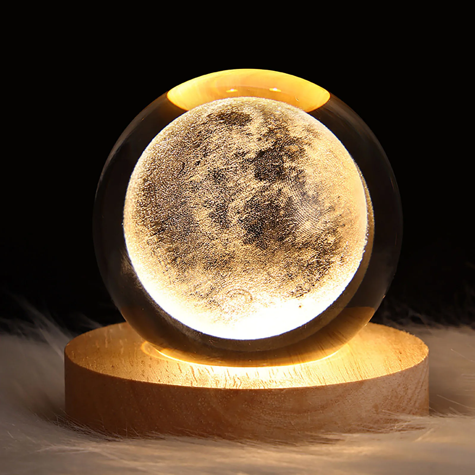 Crystal Ball Night Lights Glowing Planet Galaxy Astronaut 3D Moon Table ... - $7.66+