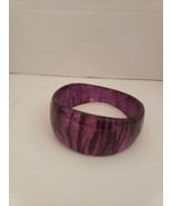 Plastic Cuff Bracelet Sparkly Purple Black   - $15.00