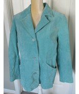 Dialogue teal 100% Suede Jacket Blazer Fully Lined size L  NWT - £26.78 GBP