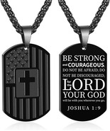 Duodiner American Dog Tag Necklace Bible Verse Pendant, Men Boys Stainle... - €21,98 EUR