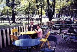 1965 Brookfield Zoo Chicago Dad and Son Snack Area Ektachrome 35mm Color Slide - £2.37 GBP