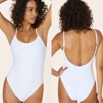 Andie Swim The Laguna Rib One Piece Swimsuit Low Back White XXLT Tall - £37.86 GBP