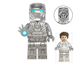 Building Block Iron-Man MKII Silver Minifigure US Toy Minifigure Custom - £6.04 GBP