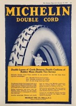 1920 Print Ad Michelin Double Cord Tires Michelin Man Milltown,New Jersey - $22.48