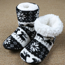 Women Winter Home Christmas Slippers Warm House Slipper Plush Flip Flops  Elk Co - £18.89 GBP