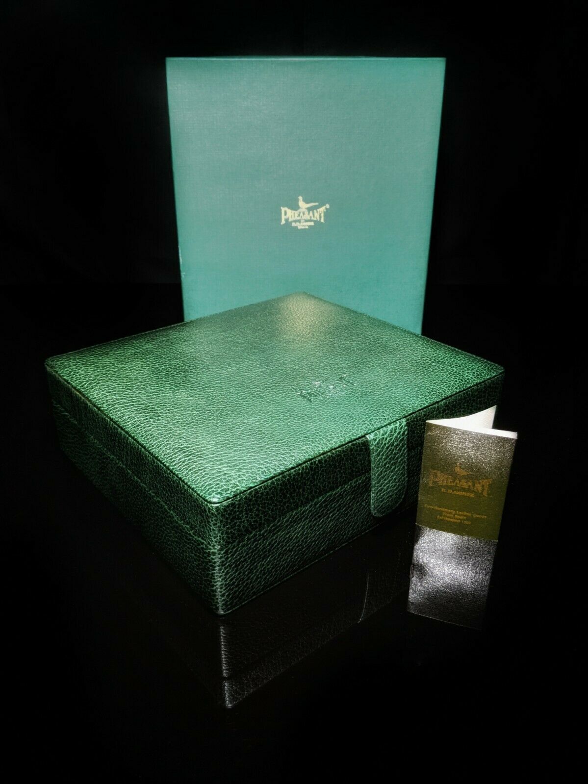Pheasant Karabu   Green Leather  Humidor Made in Spain NIB - $130.50