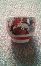 005 Cute Oriental Ceramic Tea Cup Blooming Tree Marked - £11.73 GBP