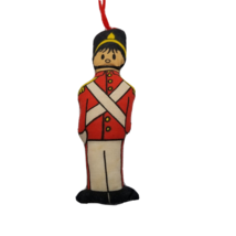 Toy Soldier Christmas Ornament Plush Pillow Red White Vintage Guard Soft 7&quot; tall - £6.91 GBP