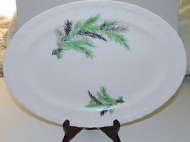 Pope Gosser Oval Meat Serving Platter Palm Beach Pattern Made in USA Pine Leaves - £15.69 GBP