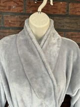 Stars Above Plush Gray Robe XS/Small Soft Duster Sleepwear Pockets Tie Belt - £3.01 GBP