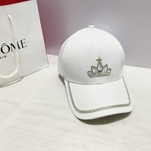 Rhinestone Crown Cap Women&#39;s Light Luxury Baseball Cap Face Small Shade Sun Hat - £12.97 GBP