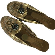 Enzo Angiolini Womens Shoes Low Heels Rhinestones 7.5 M Tapestry Gold Or... - $14.85