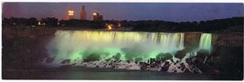 New York Postcard American Falls Night Long Card - £2.28 GBP