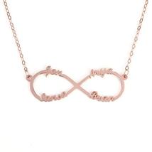 Trendolla Personalized Four Family Names Infinity Necklace Sterling Silver - $59.99