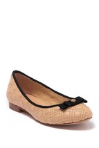 Tory Burch Marion Quiltet Ballet Flat in Light Oak Leather Sz 7.5, New! - £134.21 GBP