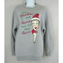 Vintage 2004 Fleischer Betty Boop Dear Santa Gray Sweatshirt Size Medium - £30.83 GBP
