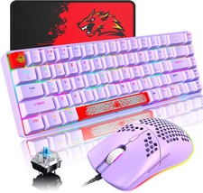 60% Mechanical Gaming Keyboard and Mouse Combo RGB Backlight Ergonomic - £44.87 GBP