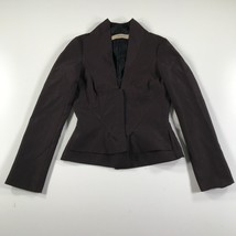 Maticevski Jacket Womens 4 Brown Cropped Fit Flare Long Sleeve V Neck - £110.16 GBP