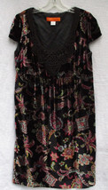 Cynthia Steffe Iridescent Floral Velvet Crochet Rayon Silk Dress Womens ... - £18.55 GBP