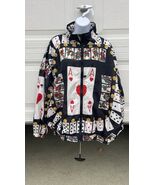 VTG Blue Cosmic Women Size XL ACE HEARTS POKER CARDS Windbreaker Bomber ... - $178.19