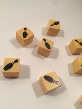 Vintage 60s Bowling Pin dice (9)